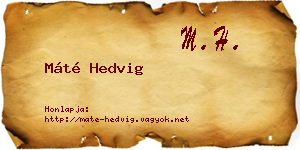 Máté Hedvig névjegykártya